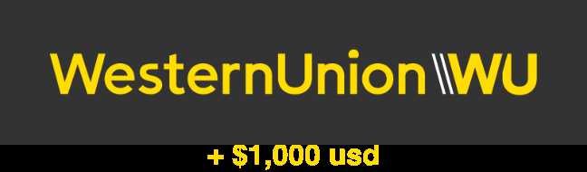 Western Union Transfer $1,000